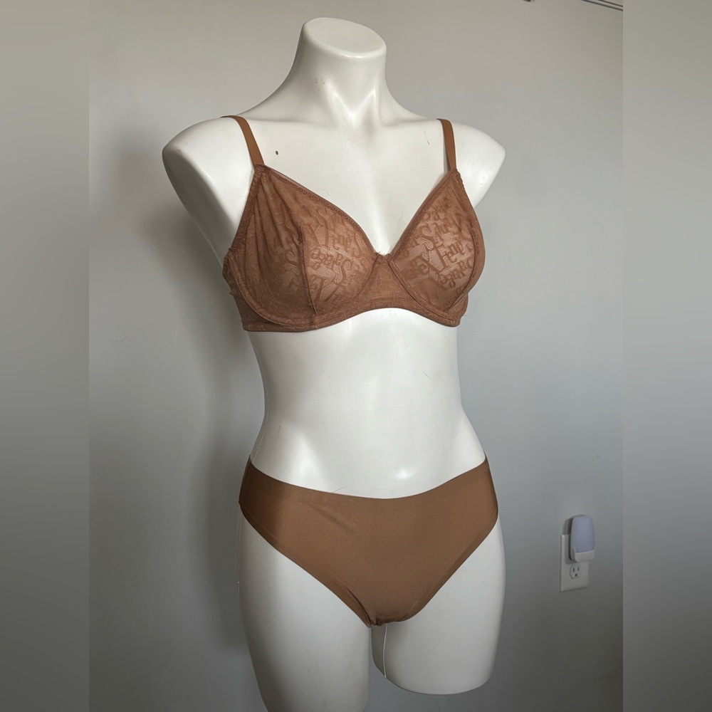 Savage X Fenty Mesh Monogrammed Underwire Bra NWOT